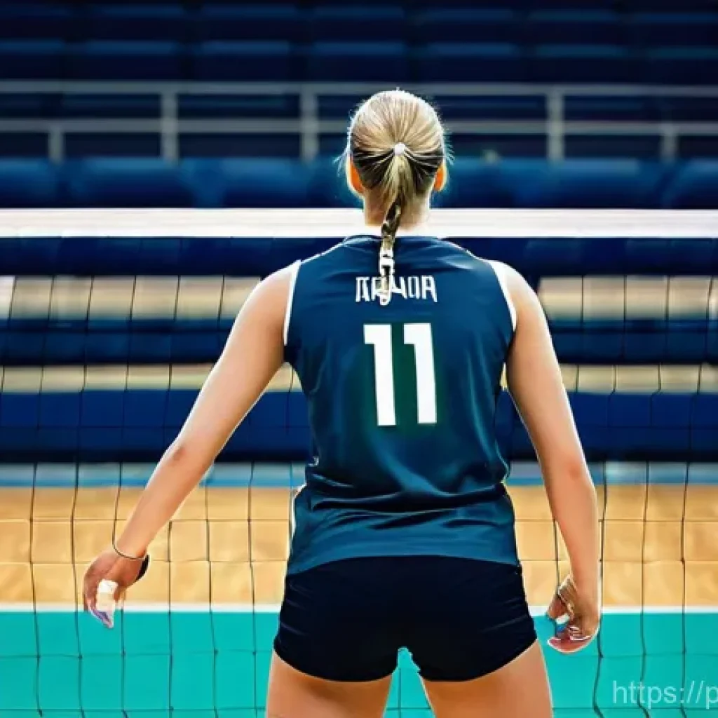 배구 관련 포스터 제작 - 2025" and "Location: Arena Krak&oacute;w." The composition follows the rule of thirds, with the player posi...