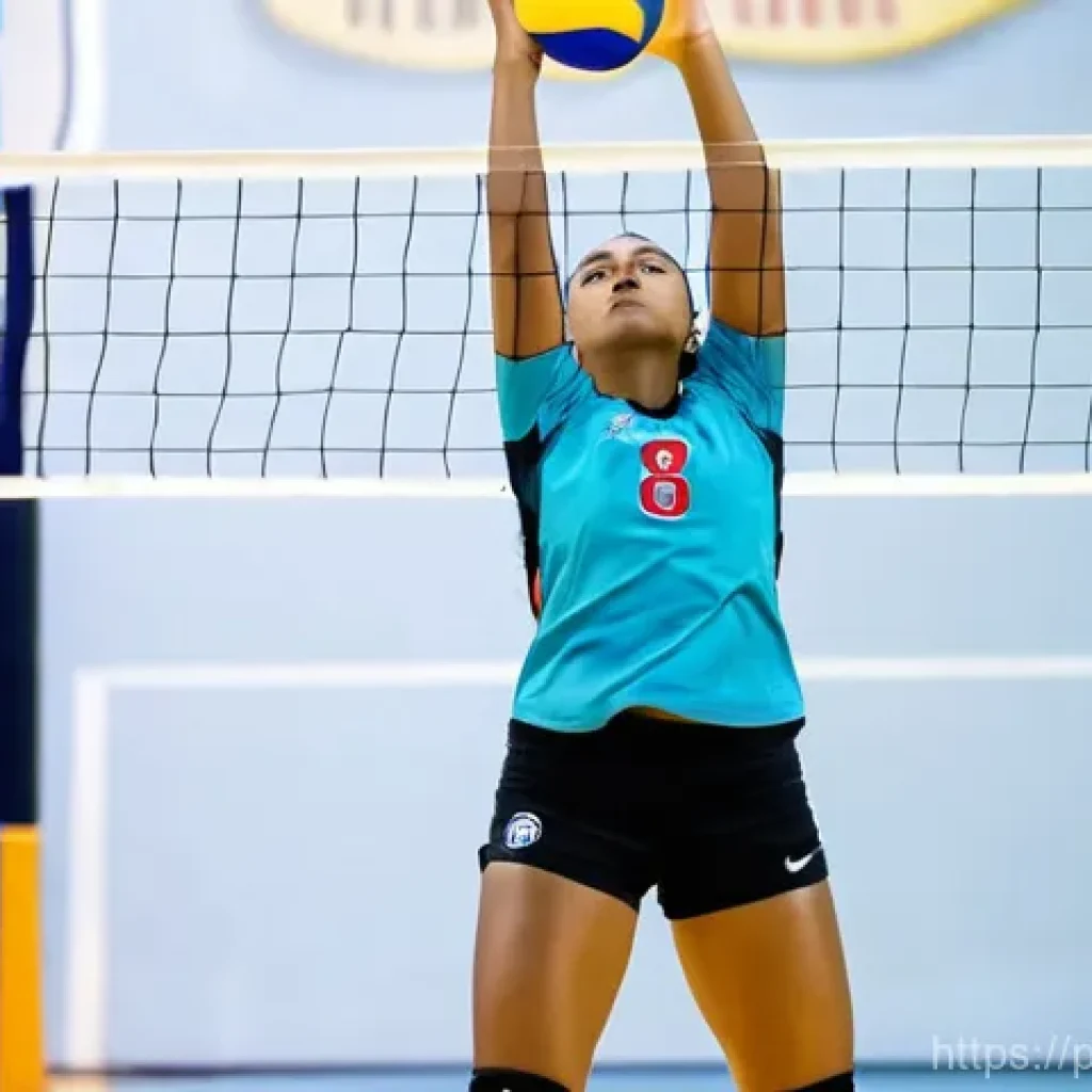 배구 경기 중 실수 줄이는 방법 - **Prompt 1: "Precision on the Court: The Perfect Set"**
    A focused female volleyball player, mid-...