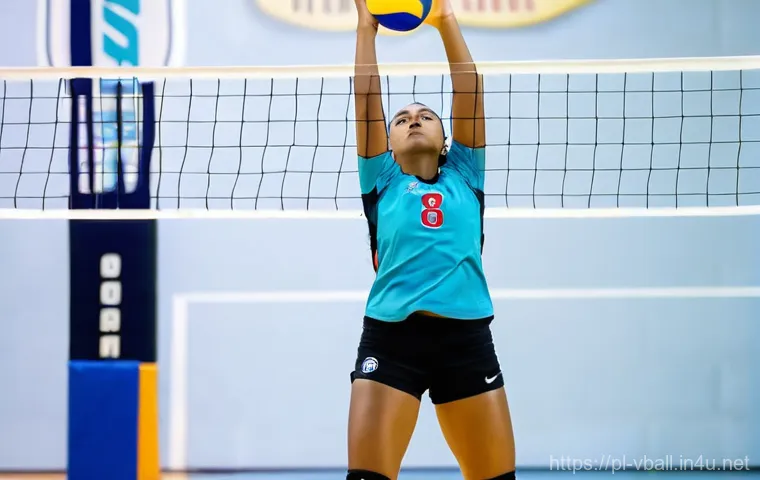 배구 경기 중 실수 줄이는 방법 - **Prompt 1: "Precision on the Court: The Perfect Set"**
A focused female volleyball player, mid-...