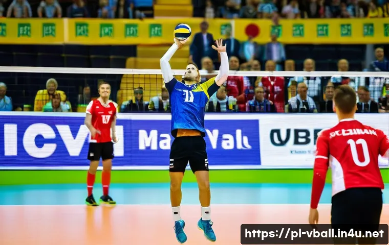배구 대회 상금 정보 - A dynamic indoor volleyball tournament scene in Poland, featuring male athletes in professional voll...