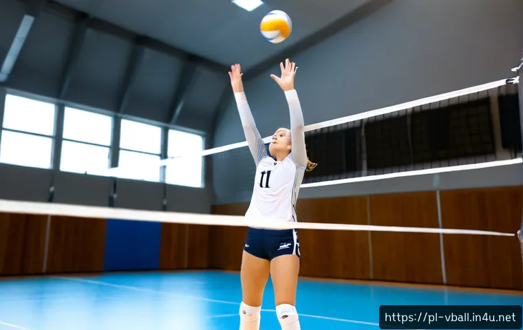 배구 블로킹 잘하는 법 - Photorealistic indoor volleyball training in a modern Polish sports hall, athletic female player in ...